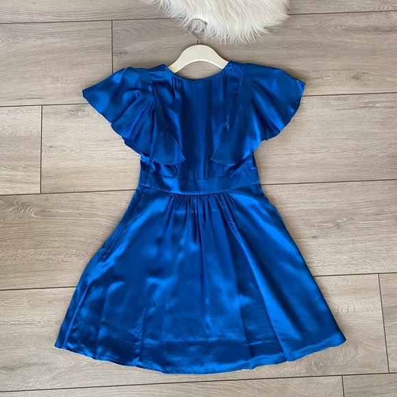 MARCIANO Guess blue satin butterfly sleeve dress - Picture 2 of 6